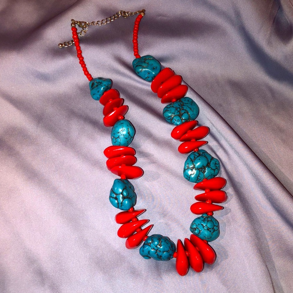 Blue And Red FUNKY Necklace!